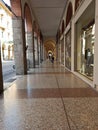 An ancient arcade of a building in Bologna city Italy Royalty Free Stock Photo