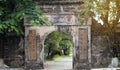 Ancient arched gate in vietnam