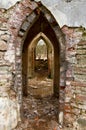 Ancient arches through the brick walls