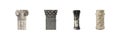 Ancient Architectural Columns Set. Classical Design And Historical Artistry Collection Isolated On Transparent Royalty Free Stock Photo