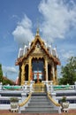 Ancient architecture antique building ubosot church of Wat Bang Phai temple royal monastery for thai people travel visit respect