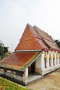 Ancient architecture antique building ubosot church of Wat khien or Khian buddhist temple for thai people travel visit respect