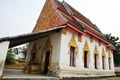 Ancient architecture antique building ubosot church of Wat khien or Khian buddhist temple for thai people travel visit respect Royalty Free Stock Photo