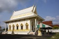 Ancient architecture antique building white ubosot church for thai people and foreign traveler travel visit and respect praying