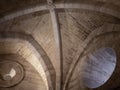 Ancient architecture, archs inside the old church in gothic style