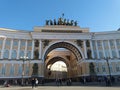 Ancient architecture, the city of St. Petersburg Russia - the building of the General Staff Building on Palace Square