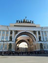 Ancient architecture, the city of St. Petersburg Russia - the building of the General Staff Building on Palace Square