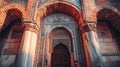 Ancient Architecture: Exploring Intricate Arches, Columns, and Mosaic Details in a Historical Building