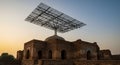 Ancient architecture meets solar power technology Royalty Free Stock Photo