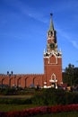 Ancient architecture of Moscow Kremlin. Spasskaya clock tower