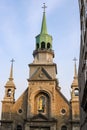 Ancient architecture of the old town. details of houses - roofs, walls, stucco decoration, beautiful window Royalty Free Stock Photo