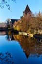Ancient architecture and The Pegnitz river Royalty Free Stock Photo