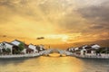 Ancient architecture and tourist scenery of Xietang ancient town, Suzhou, Jiangsu, China Royalty Free Stock Photo