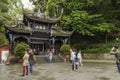 qingcheng mountain gate with tourists