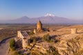 Ancient Armenian church Khor Virap with Ararat Royalty Free Stock Photo