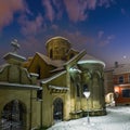 Twilight winter Lviv city, Ukraine