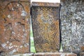 Ancient Armenian khachkar stone cross.