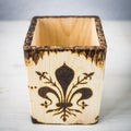 The ancient art of pyrography, wood and fire, the symbols of the city of Florence