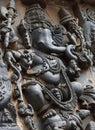 Lord Ganesha sculpture in Halebeed temple
