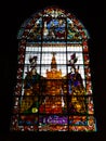 Ancient artistic stained glass window