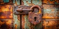 Ancient automatic broken rusted Lock Generative AI