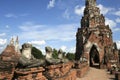 Ancient ayutthaya temple ruins thailand historical city Royalty Free Stock Photo