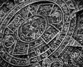Ancient Aztec Calendar which was once used by native North Americans. Monochrome