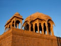 Ancient Bada Bagh cenotaphs in desert, also known as Jaisalmer Chhatris, India