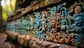 Ancient Balinese sculpture, a colorful symbol of spirituality and culture generated by AI