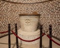 Ancient baptismal font inside the Cavern Church known as Abu Serga in Coptic Christian Cairo, Egypt.