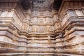 Ancient bas-relief at famous erotic temple in Khajuraho, India Royalty Free Stock Photo