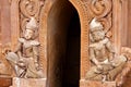 Ancient bas-relief at famous Takhaung Mwetaw pagoda, Myanmar