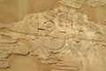 Ancient Bas-relief on the wall - God with sheep head, without people, Thebes, UNESCO World Heritage Site, Egypt, North Africa Royalty Free Stock Photo