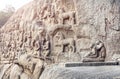 Ancient basrelief in Mamallapuram Royalty Free Stock Photo