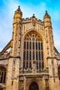 Ancient Bath abby cathedral church architecture England UK somerset heritage front entrance at daytime Royalty Free Stock Photo