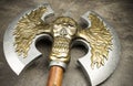 Ancient battle axe close up Royalty Free Stock Photo