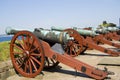 Ancient battle cannons Royalty Free Stock Photo