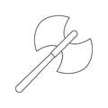 Ancient battle double axe thin line icon