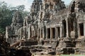 Ancient Bayon temple at Angkor Thom complex, Siem Reap, Cambodia