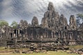 Ancient Bayon Temple 12th century At Angkor Wat, Siem Reap, Cambodia Royalty Free Stock Photo