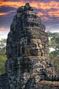 Ancient Bayon Temple 12th century At Angkor Wat, Siem Reap, Cambodia Royalty Free Stock Photo