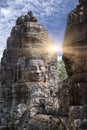 Ancient Bayon Temple 12th century At Angkor Wat, Siem Reap, Cambodia