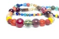 Ancient beads multicolored Thailand isolated on white background. Royalty Free Stock Photo