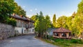 Ancient beautiful abandoned house on old street Royalty Free Stock Photo