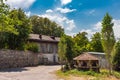 Ancient beautiful abandoned house on old street Royalty Free Stock Photo