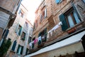 Ancient beautiful buildings in Venice, Italy. Splendid medieval architecture with an Italian spirit Royalty Free Stock Photo