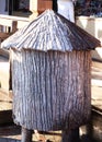 Ancient beehive made of tree bark. a house for bees