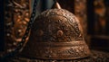 Ancient bell hanging, ornate decoration, East Asian culture generated by AI Royalty Free Stock Photo