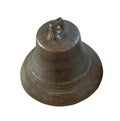 Ancient bell isolated on a white background close-up Royalty Free Stock Photo