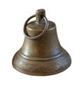 Ancient bell isolated  on a white background close-up Royalty Free Stock Photo